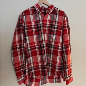 JOMER’s Red Plaid Men's Button-up Shirt